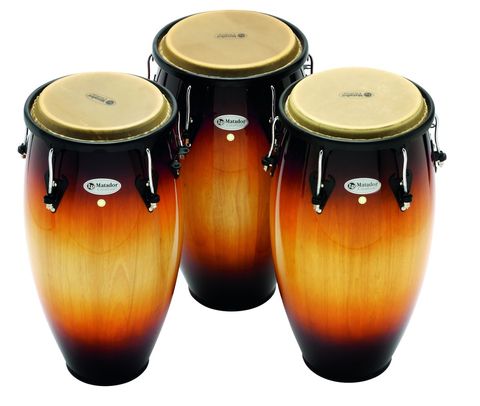Congas: Thai-made Siam oak drums of stave construction.