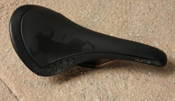 fizik's new Kurve saddle. This is the Bull model, based on the shape of the Aliante saddle, but our first ride impression is that there's no bull in fizik's claims for this new design