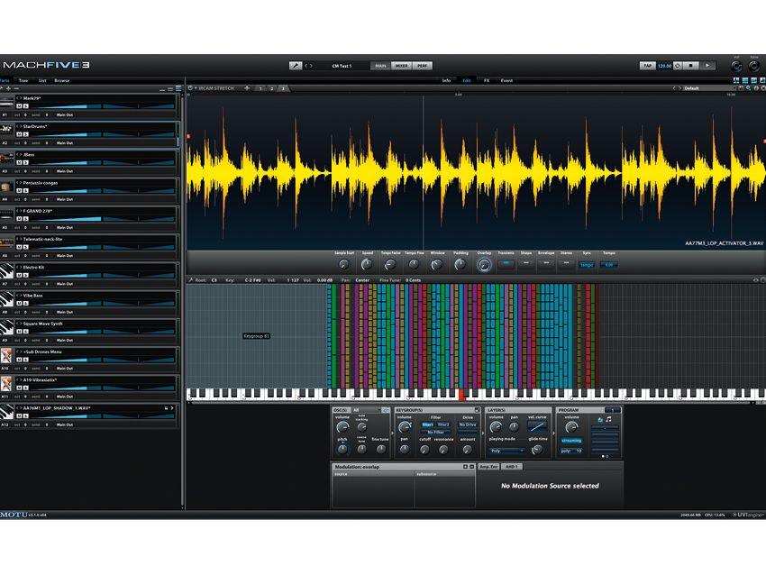 With MOTU's MachFive 3 you can have an unlimited number of keygroups (centre) for layering, velocity switching and key following.