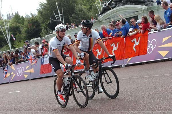 Germany's Andre Greipel and John Degenkolb prior to the start