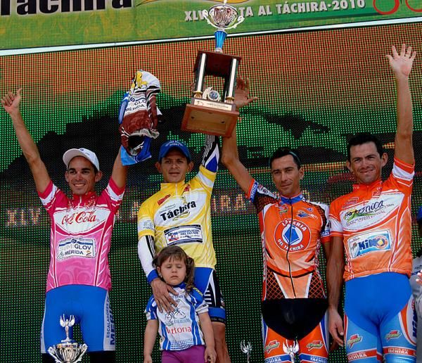 The classification winners at the Vuelta al Tachira.