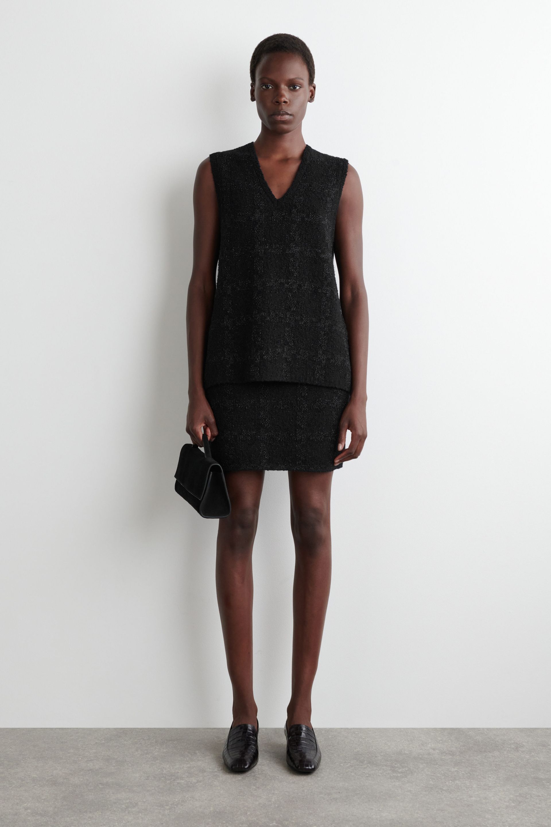 Sparkly BouclÉ-Knit Mini Skirt