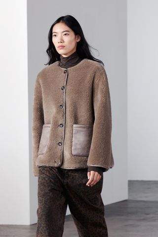 Zw Collection Faux Shearling Jacket