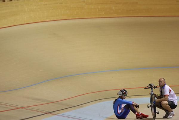 One of the Russian women awaits her pursuit