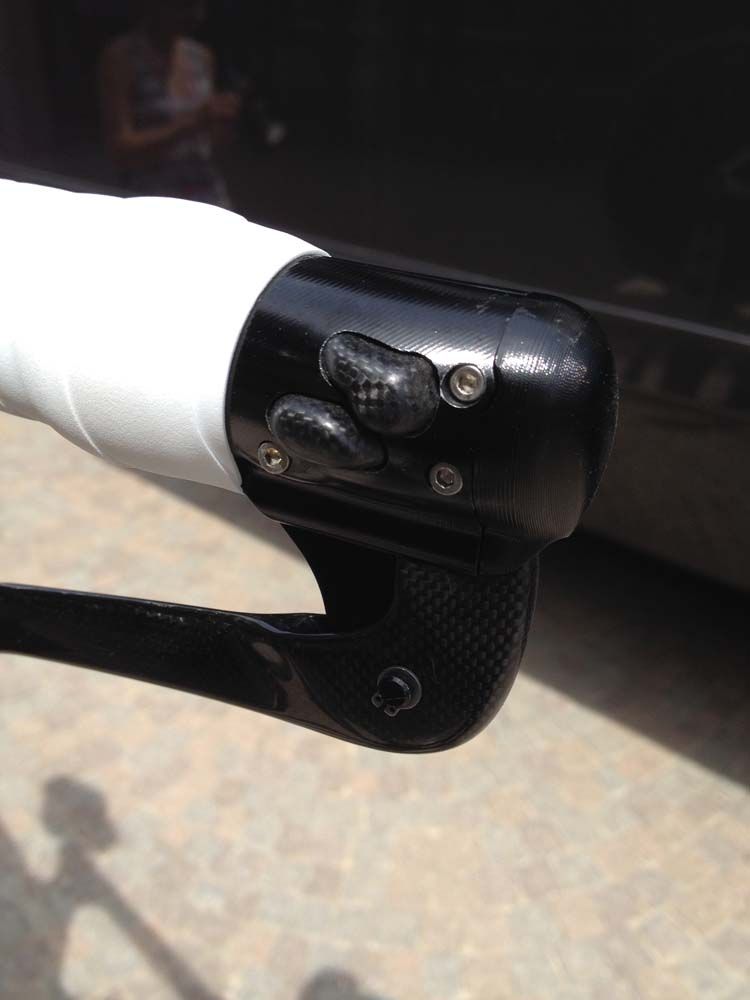 Porte has customed made gear changers integrated into the bars