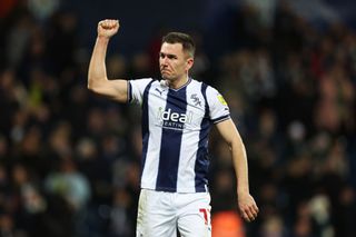 Jed Wallace of West Bromwich Albion celebrates victory following the Sky Bet Championship between West Bromwich Albion and Coventry City at The Hawthorns on February 03, 2023 in West Bromwich, England.