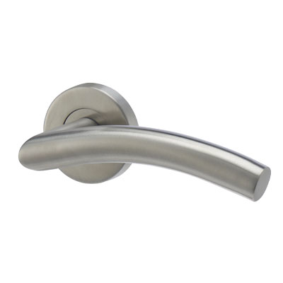 modern stainless steel curved lever door handle