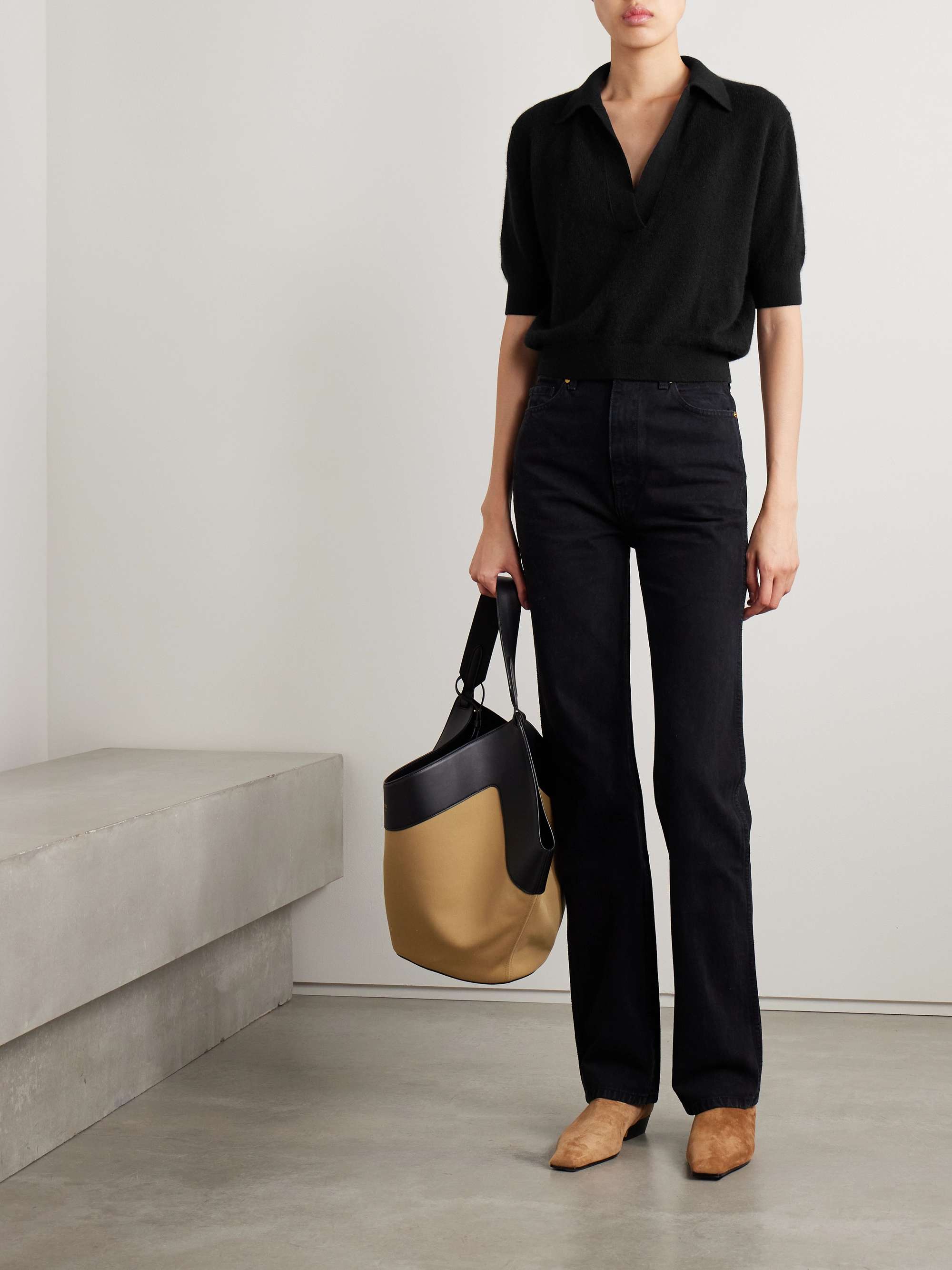 Shrunken Jo Cashmere-Blend Polo Shirt