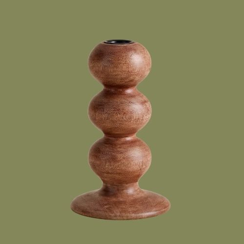 M&amp;amp;S, Bobbin Wooden Dinner Candle Holder