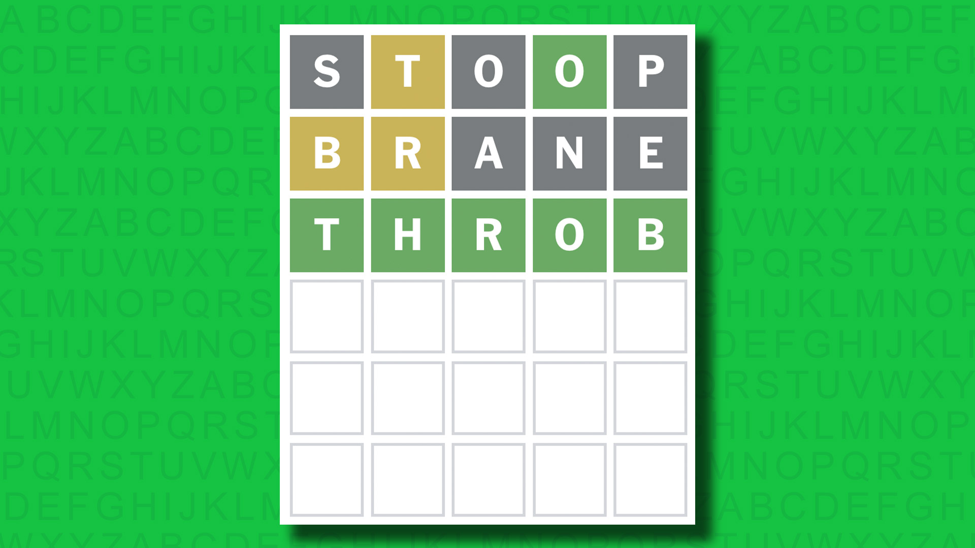 NYT Wordle answer for game 1546 on a green background