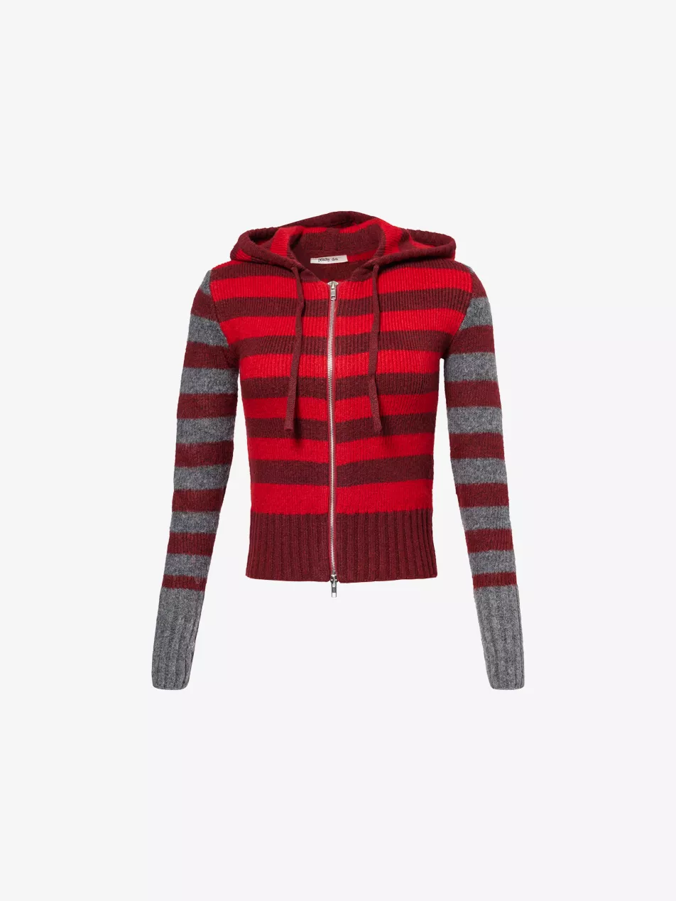 Anita Striped Knitted Hoodie