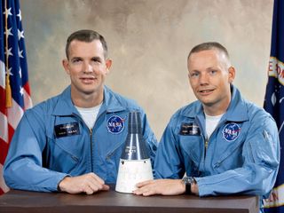 Astronaut Neil Armstrong and Dave Scott Crew Photo for Gemini 8