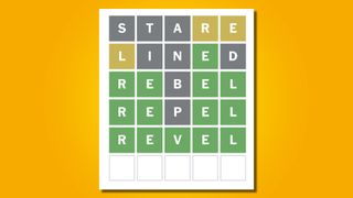 Wordle 629 answer on a yellow background