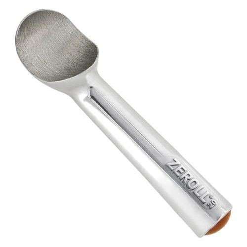 Silver ice cream scoop with Zeroll branding on handle