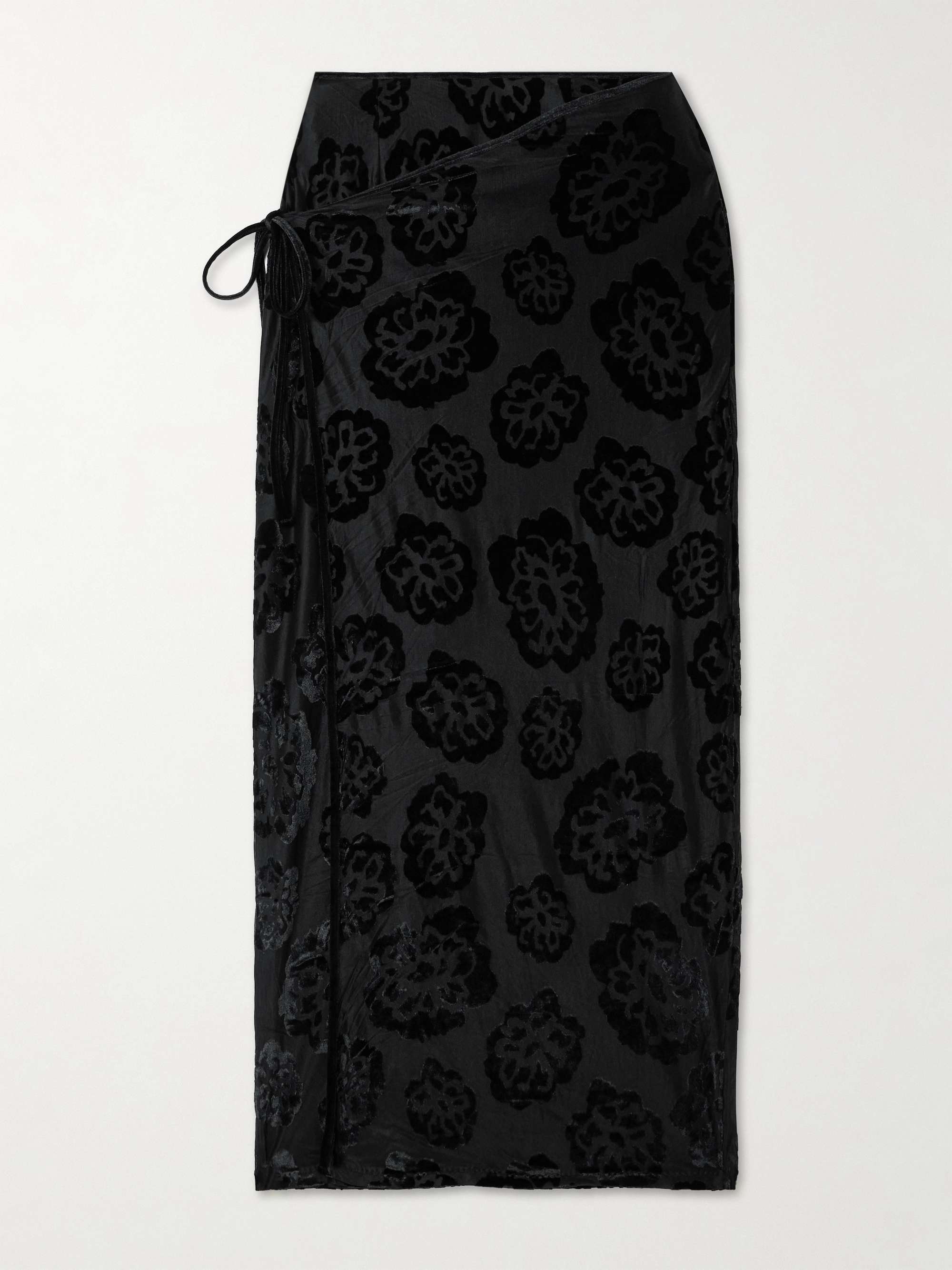 Vittoria Stretch Devor&amp;eacute;-Velvet Midi Wrap Skirt