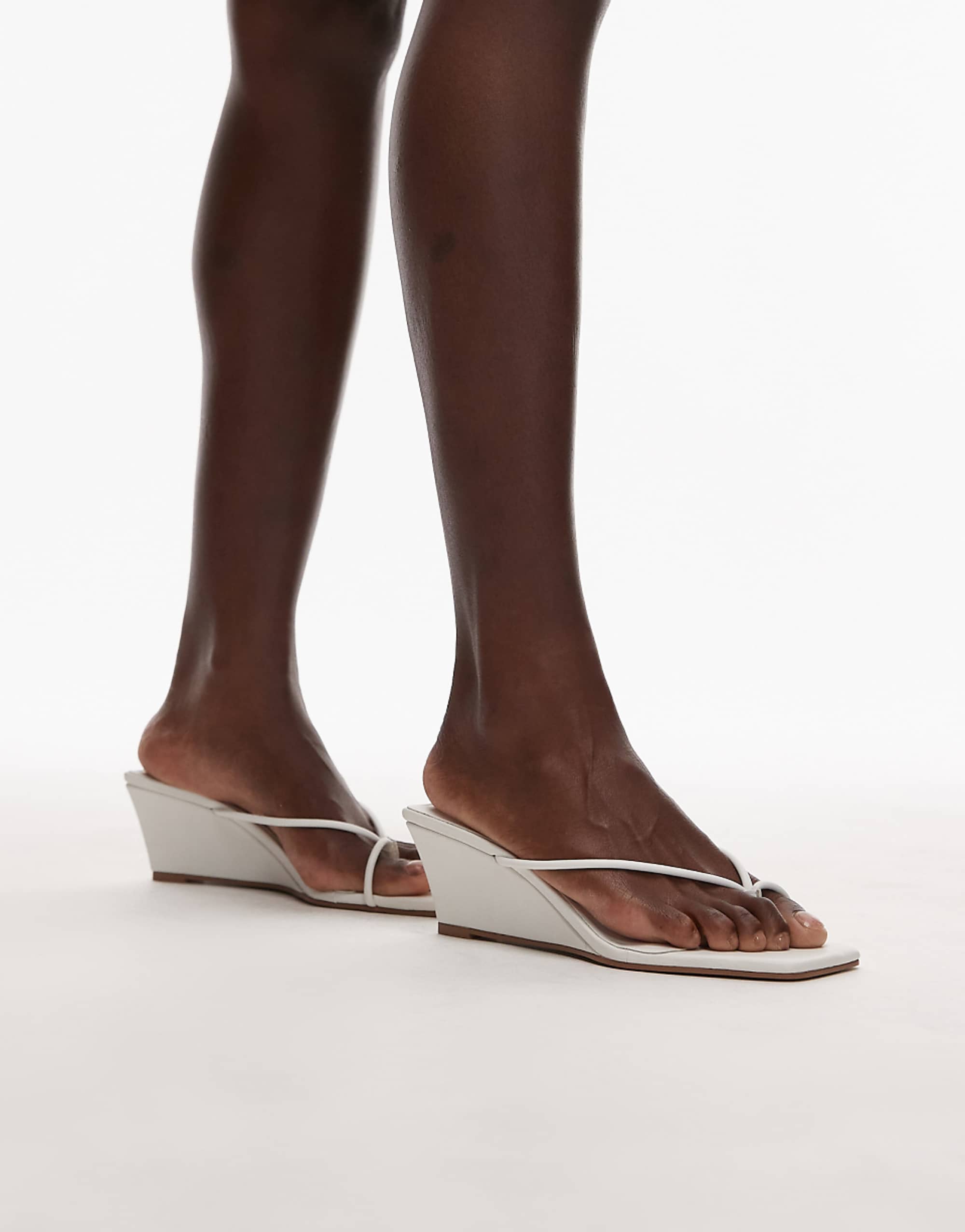 Topshop Indiana Wedge Heeled Sandal in White