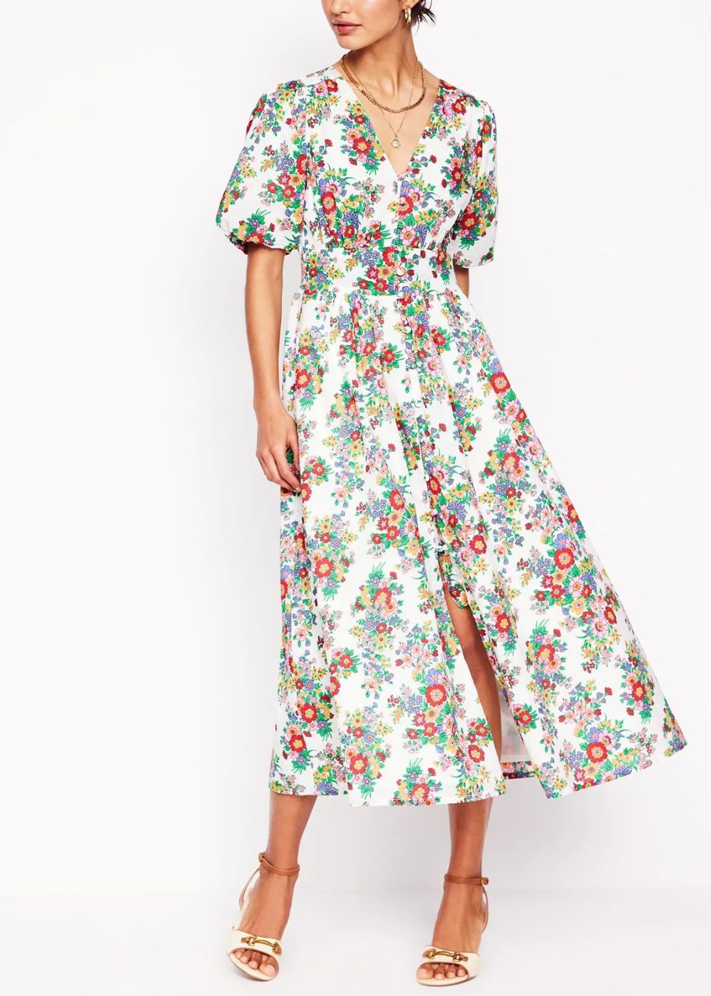 Boden floral print midi dress 