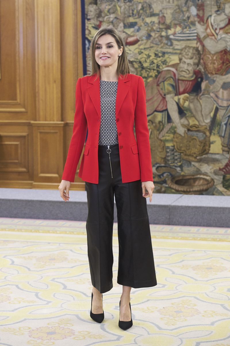 Hugo Boss Bootcut Suit Trousers in Red - Queen Letizia Pants