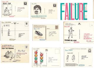A range of abusive postcards from Mr Bingo's Hate mail service
