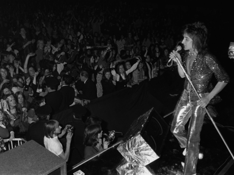 Rod Stewart performing with The Faces in 1972.