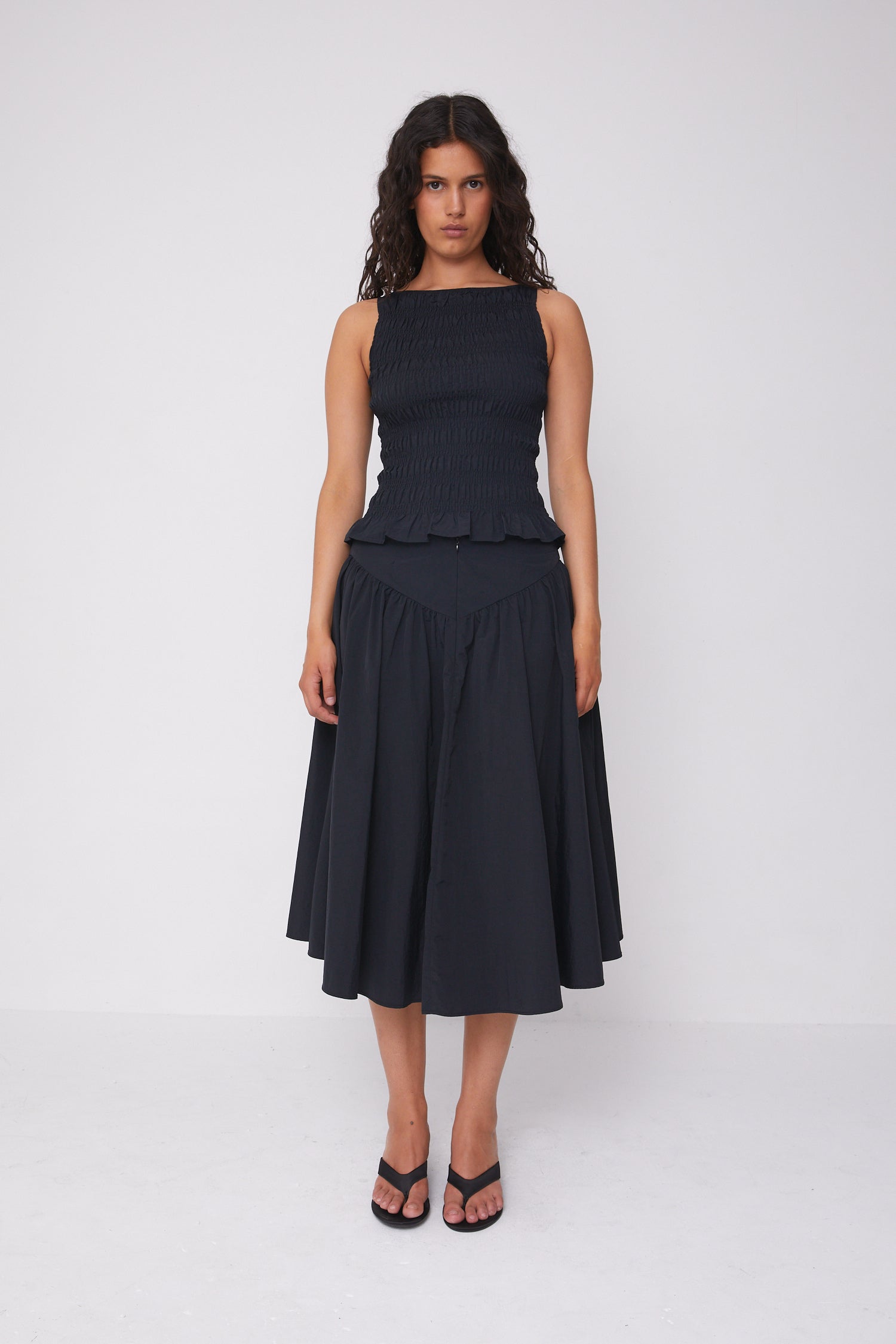 Deba Midi Skirt, Onyx