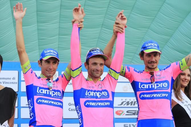 Lampre storm the peloton with Scarponi taking the win