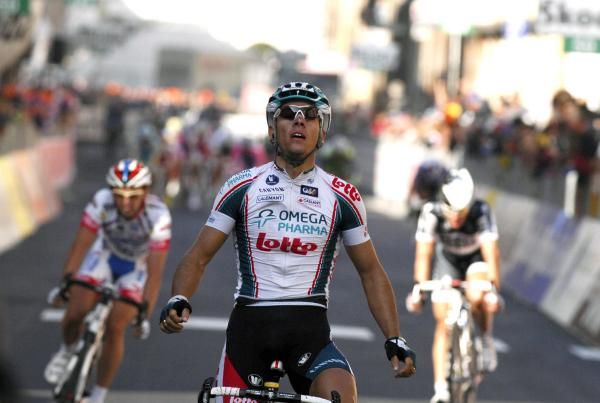 Philippe Gilbert (Omega Pharma-Lotto) left his rivals and the peloton in his wake