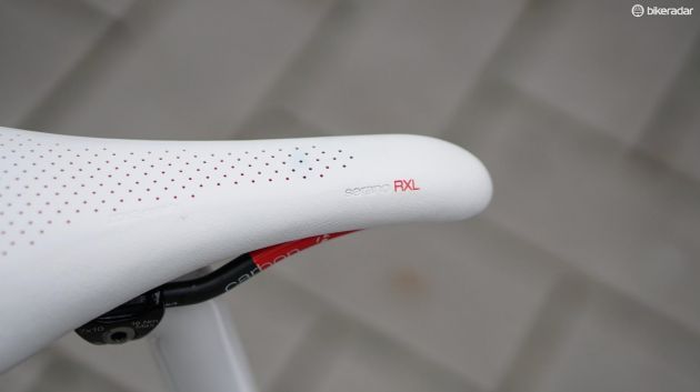 Aside from the groupset and tubulars, the entire machine is a Trek/Bontrager affair