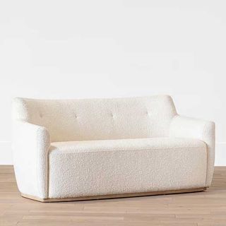 white boucle sofa