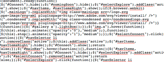This is what a minified jQuery JavaScript file looks like. Don't cry