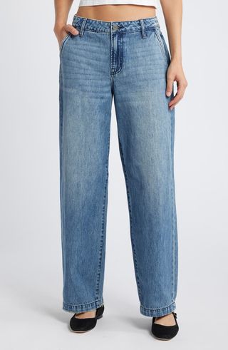 Mid Rise Baggy Wide Leg Jeans