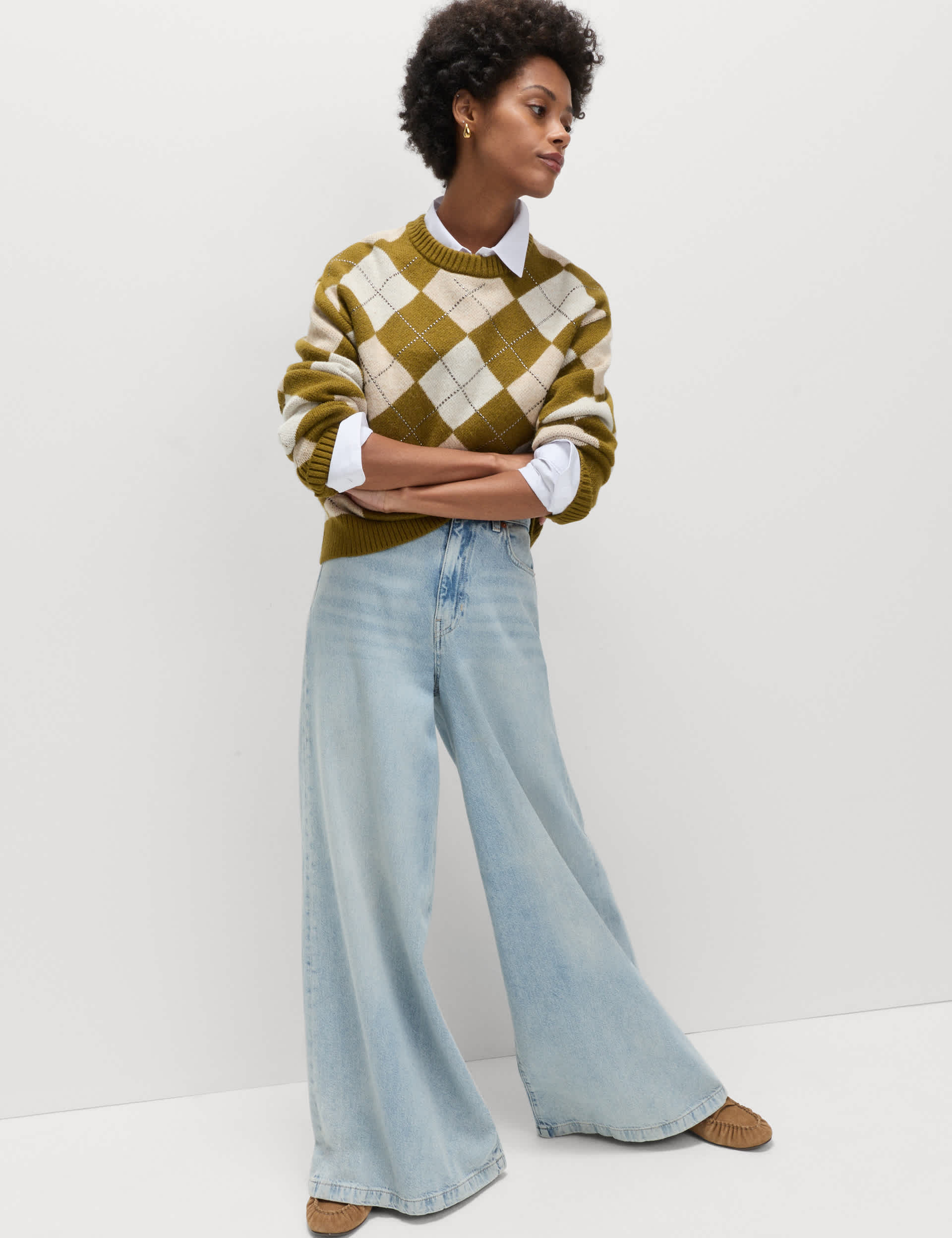 Lyocell&amp;trade; Blend Wide Palazzo Leg Jeans