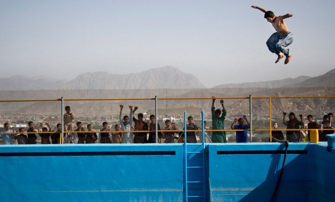 People about to take a dip