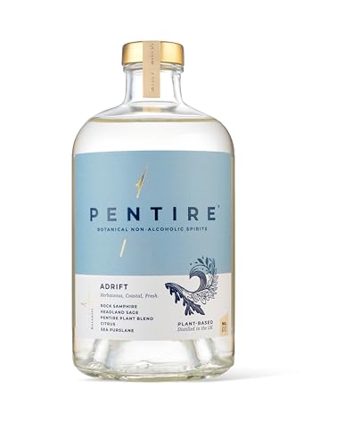 Pentire Adrift 70cl - Botanical Alcohol Free Gin - Distilled From Native Cornish Plants - No Added Sugar - Vegan - No Artificial Flavours &amp;amp; Colourings - Non Alcoholic Gin Visit the Pentire Store