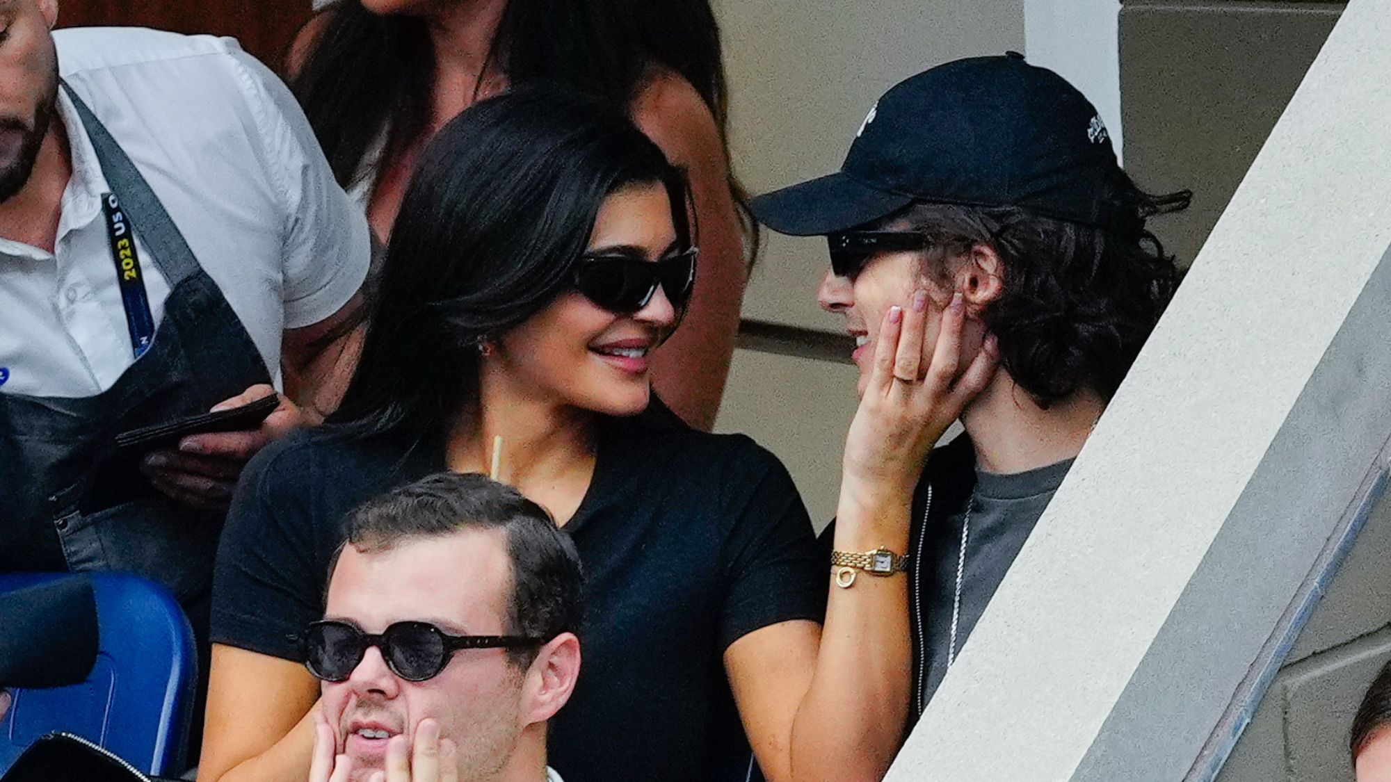 Timothée Chalamet and Kylie Jenner attend the 2023 US Open Tennis Championships