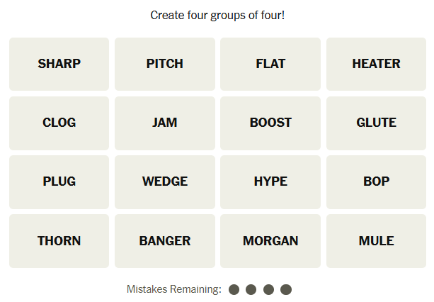 The New York Times Connections puzzle on February 1, 2026