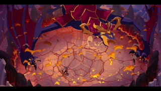 A battle against the dragon Shyvana in The Mageseeker.
