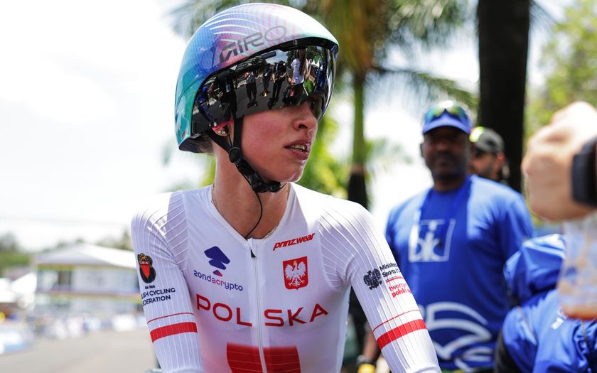Picture by Alex Whitehead/SWpix.com - 21/09/2025 - Cycling - 2025 UCI Road World Championships - BK Arena to Kigali Convention Centre, Kigali, Rwanda - Women Elite Individual Time Trial (ITT) - Katarzyna Niewiadoma (Poland)