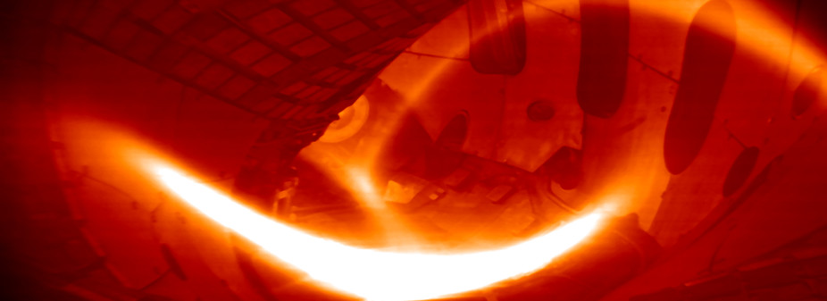 Plasma inside a fusion reactor