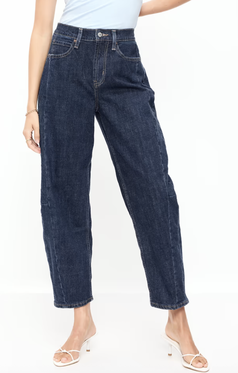 Old Navy, High-Waisted Baggy Barrel Ankle Jeans