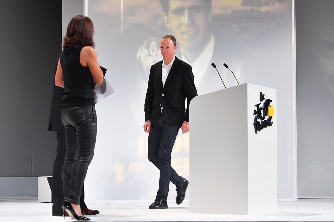 Chris Froome was presented with the Velo d'Or award