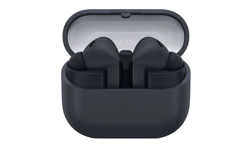 Samsung Galaxy Buds 3 FE in black on a white background