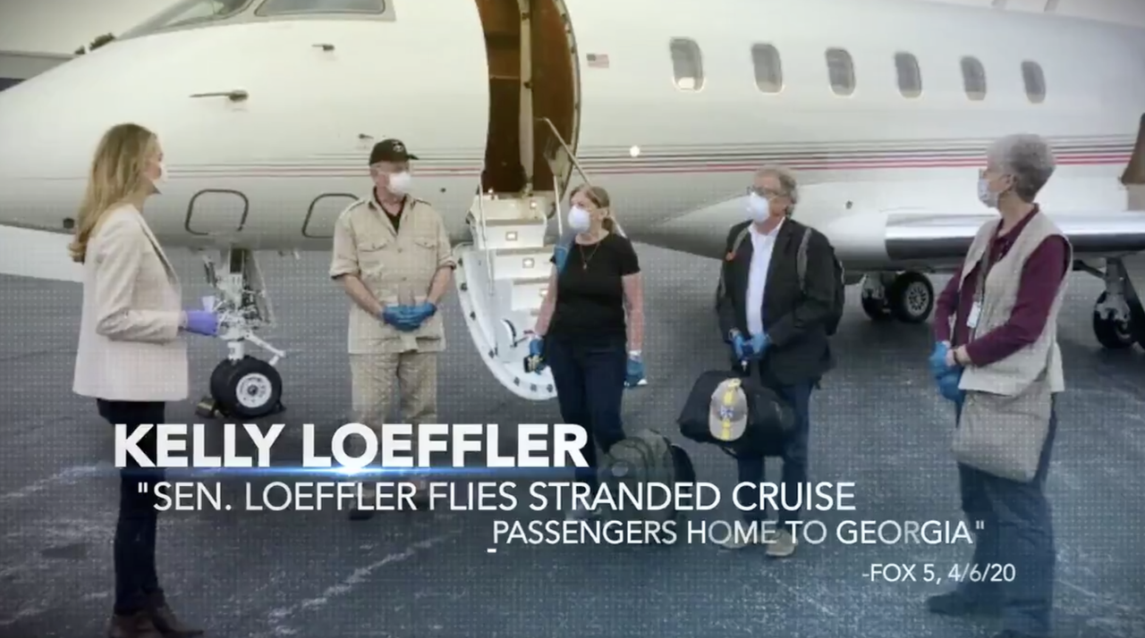 A screenshot from Sen. Kelly Loefflers ad.