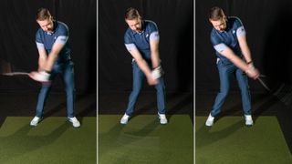 PGA pro Gareth Lewis demonstrating a drill to help you increase golf swing speed