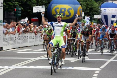 Elia Viviani (Liquigas-Cannondale) wins the 2011 edition of the GP Nobili Rubinetterie - Coppa Citta di Stresa.