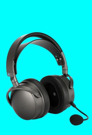 The Audeze Maxwell gaming headset on blue