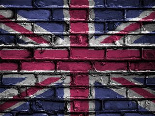 United Kingdom Flag Brick Wall