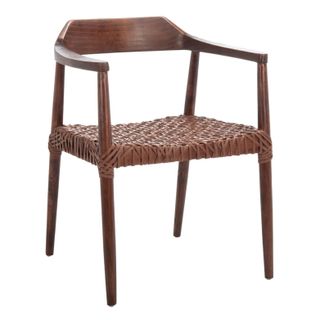 Munro Woven Leather & Solid Wood Accent Chair (fully Assembled) - 22" W X 20.5" L X 28.5" H