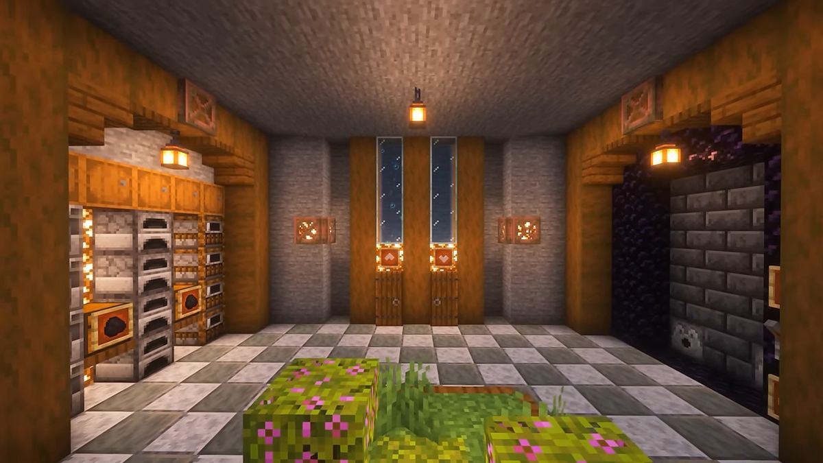 Minecraft builds - a secret underground base by Lomby