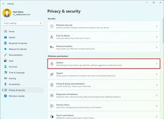 General privacy settings